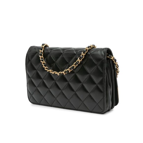 Pre Loved Chanel Wallet on Chain Quilted Leather Women Black Crossbody Bags - Picture 2 of 8